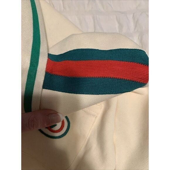 Gucci Womens Ivory Green Red Sport Tennis Short Sleeve Mini Dress Large - Picture 5 of 7